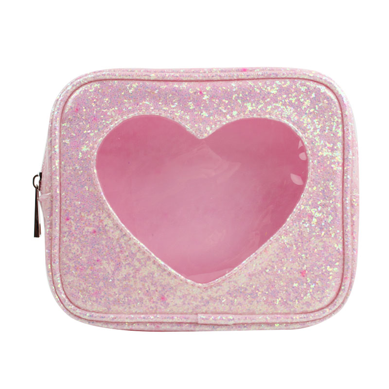 Mini Cosmetic Bags Lovely Girl Heart Shaped Makeup Bags Candy Color Twinkling Sep New Product