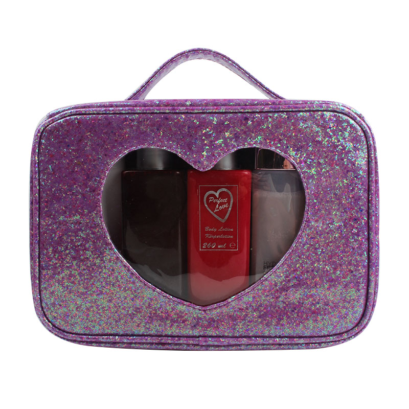 Mini Cosmetic Bags Lovely Girl Heart Shaped Makeup Bags Candy Color Twinkling Sep New Product