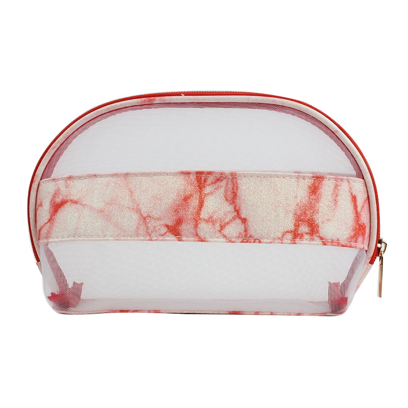 Wholesale new transparent mesh makeup bag multi-function travel hollow cosmetic washable bag 