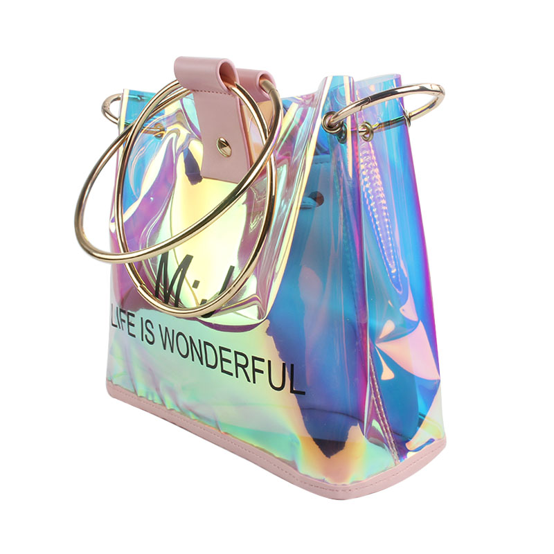 2020 Luxury handbags for women waterproof Holographic PVC tote Bags 
