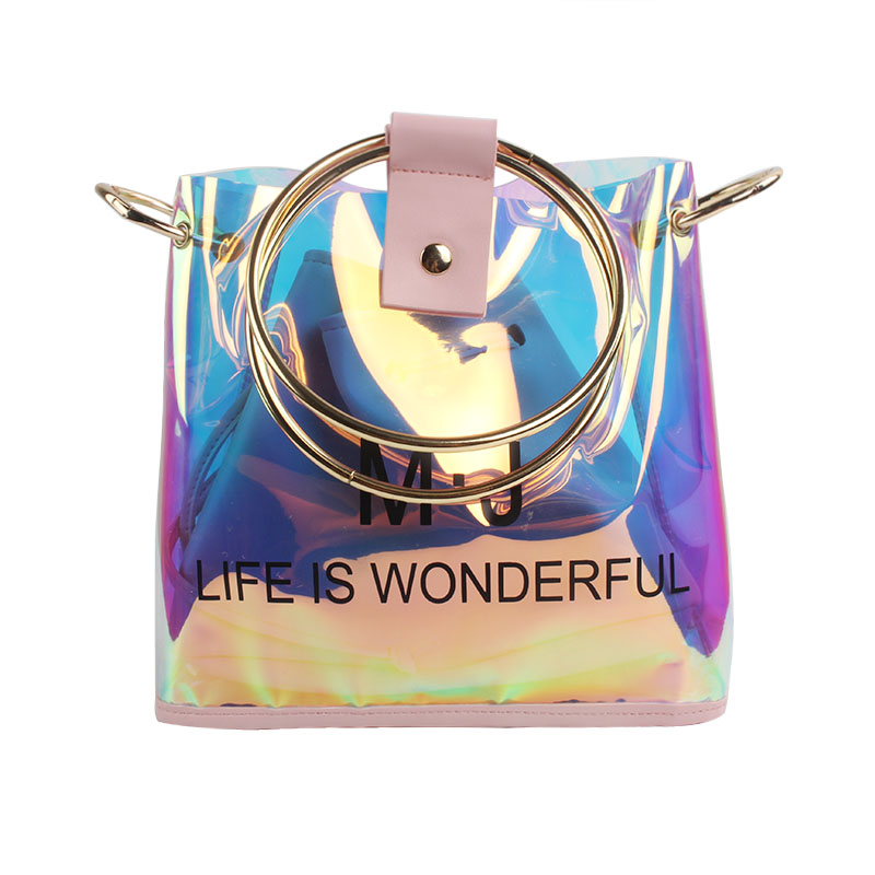 2020 Luxury handbags for women waterproof Holographic PVC tote Bags 