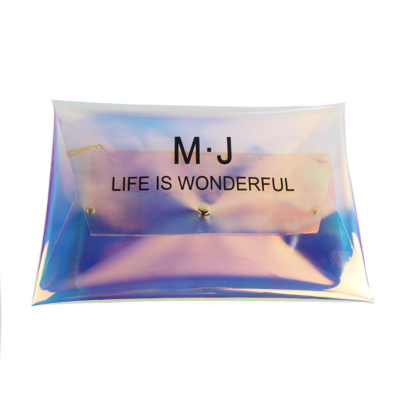 Holographic PVC Letter Bag High Quality Metal Hasp Makeup Pouch 2020 Fashion New Trend