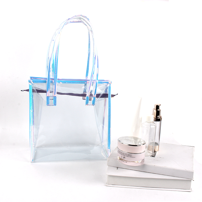  pvc cosmetic bag transparent Fashion pvc beach bag with zipper waterproof pvc makeup bag