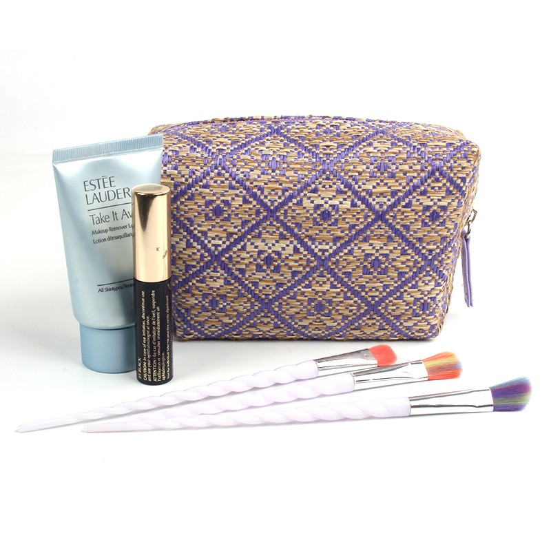 Straw Cosmetic Pouches Set