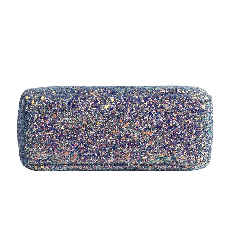 New Arrival Blue Shiny Makeup Pouch Luxury Glitter Travel Cosmetic Bag Cases