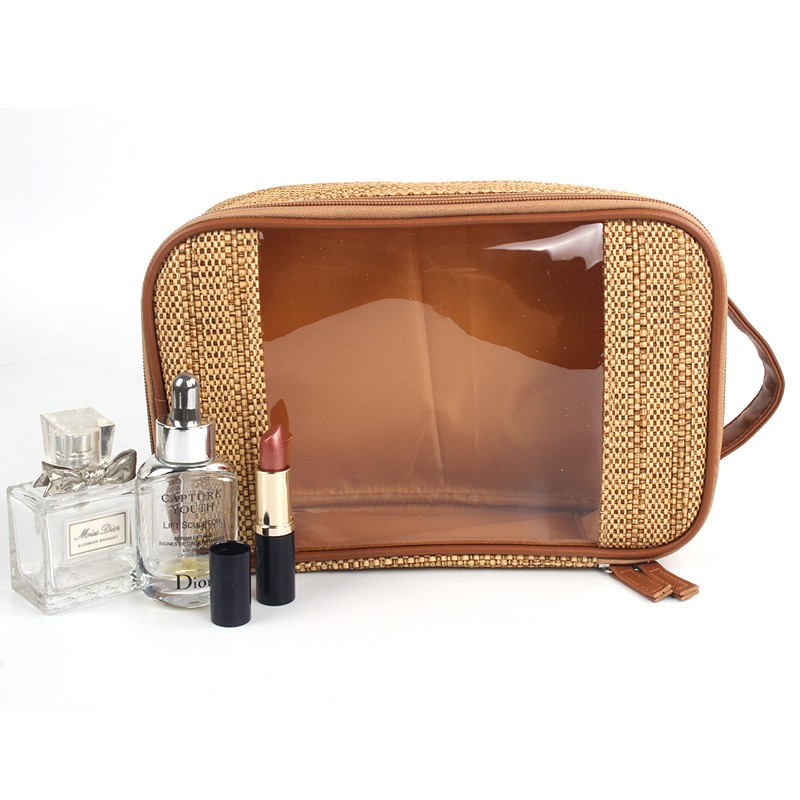 2020 Fashion Eco Friendly Straw Cosmetic Bag Suit High Exquisite Craft Women Travel Makeup Bag