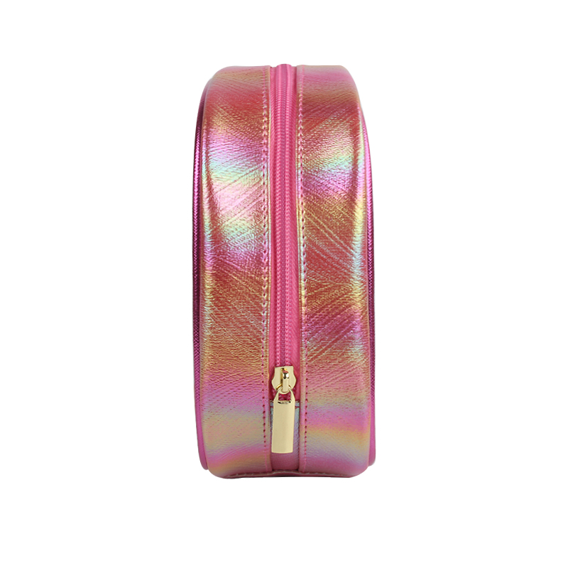 Shiny Metal PU With Clear PVC Cosmetic Bag