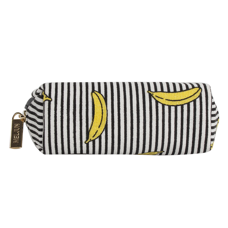 ODM/OEM Fashion Banana Canvas Makeup Bag Insert Metal Zipper Personalized Cosmetic Bag