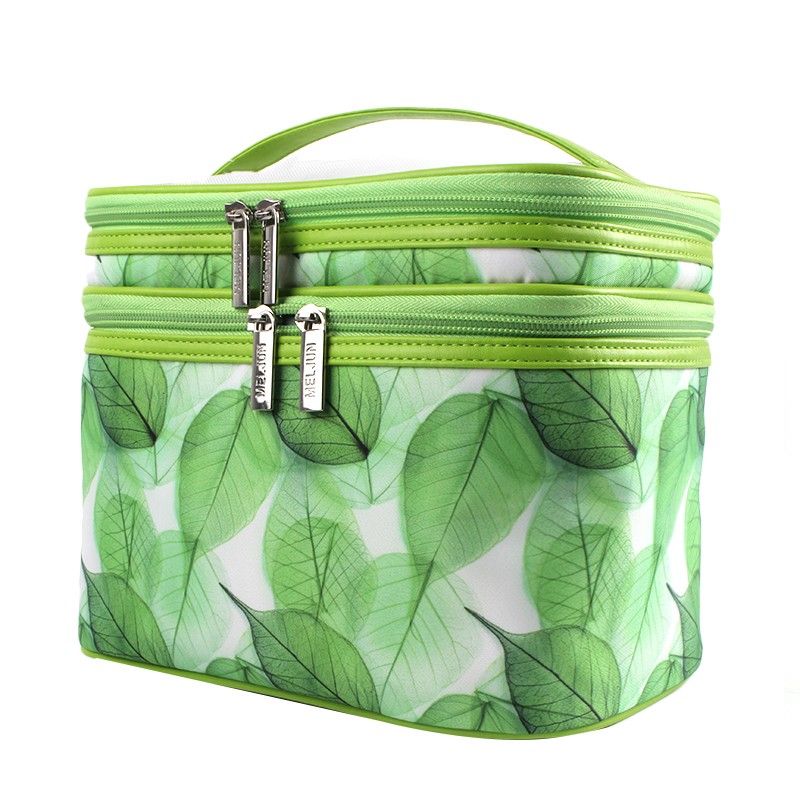 NEW Fashion Leaf Design Polyester 3 pieces  Cosmetic Bag Set For travel