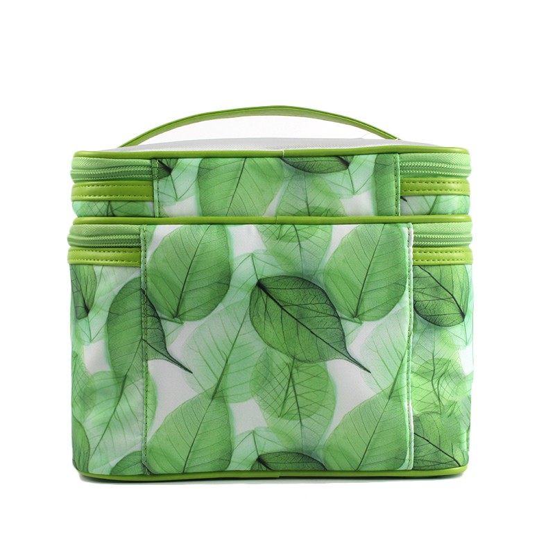 NEW Fashion Leaf Design Polyester 3 pieces  Cosmetic Bag Set For travel