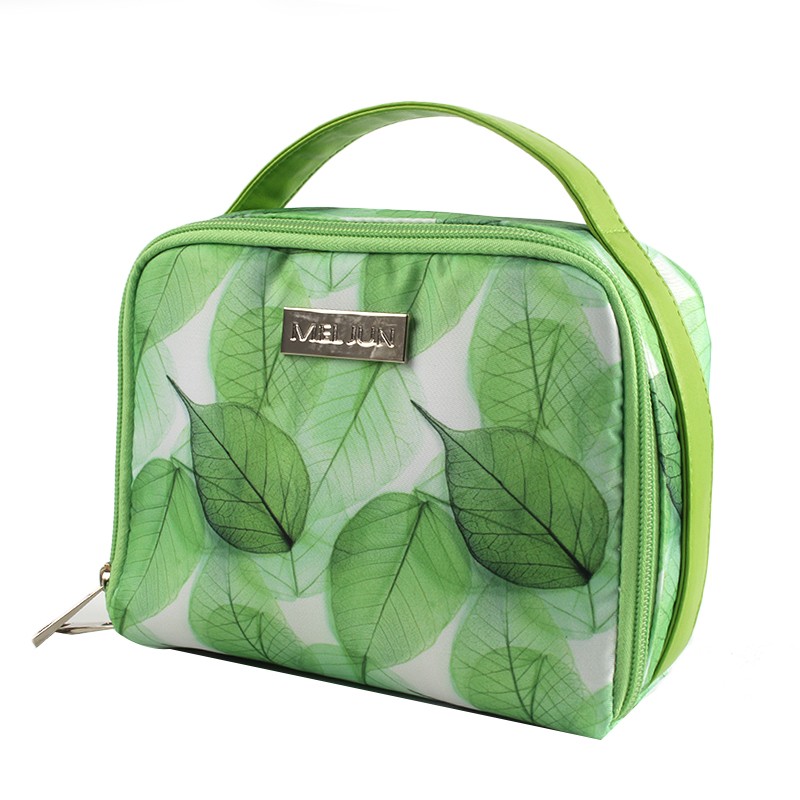 NEW Fashion Leaf Design Polyester 3 pieces  Cosmetic Bag Set For travel