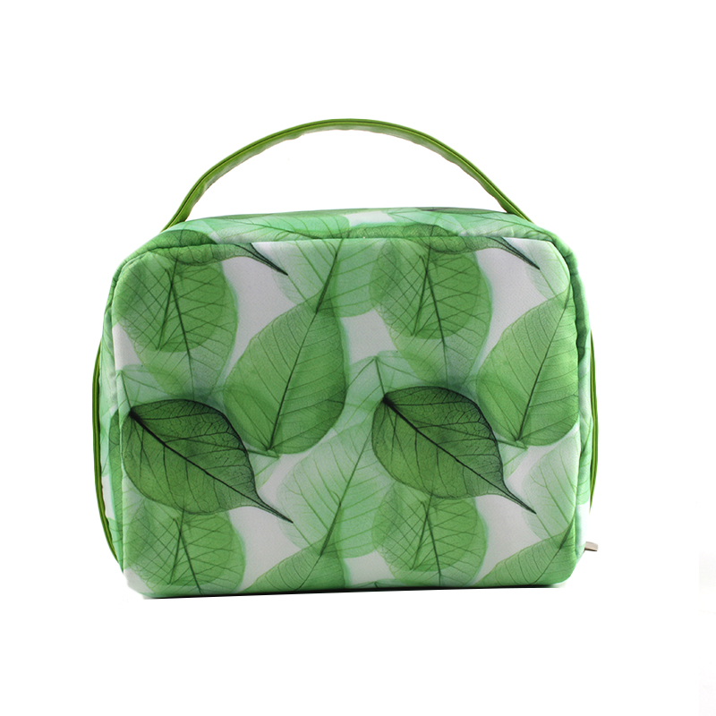 NEW Fashion Leaf Design Polyester 3 pieces  Cosmetic Bag Set For travel