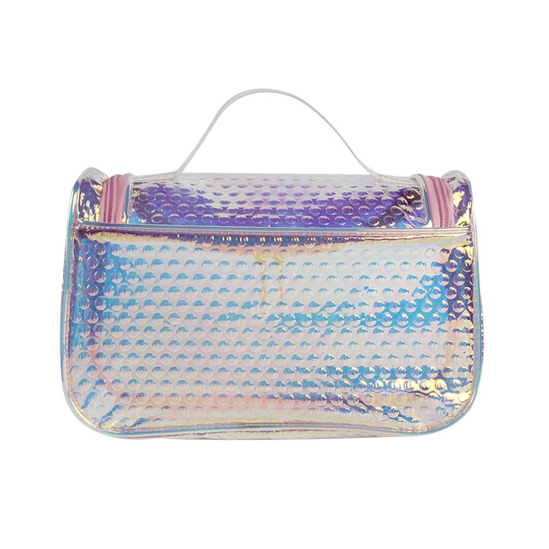 Hot Selling Portable Holographic PVC Cosmetic Bag Beauty Travel Gift Bag Custom Makeup Bag