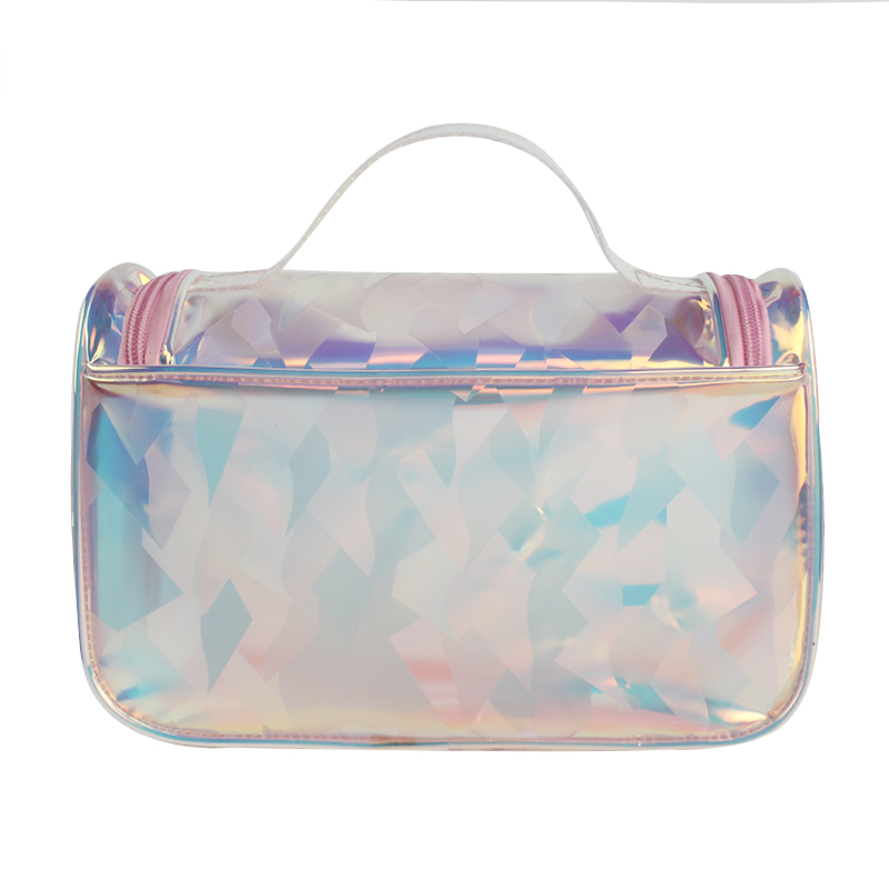 Hot Selling Portable Holographic PVC Cosmetic Bag Beauty Travel Gift Bag Custom Makeup Bag