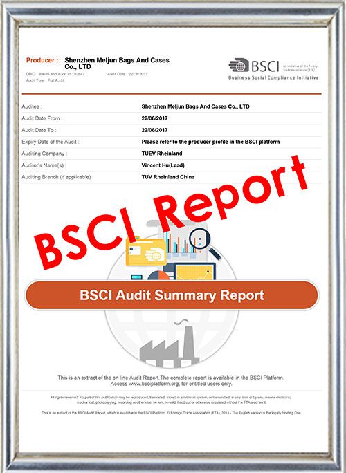 3)欧盟社会责任行为组织BSCI 审核验厂证书