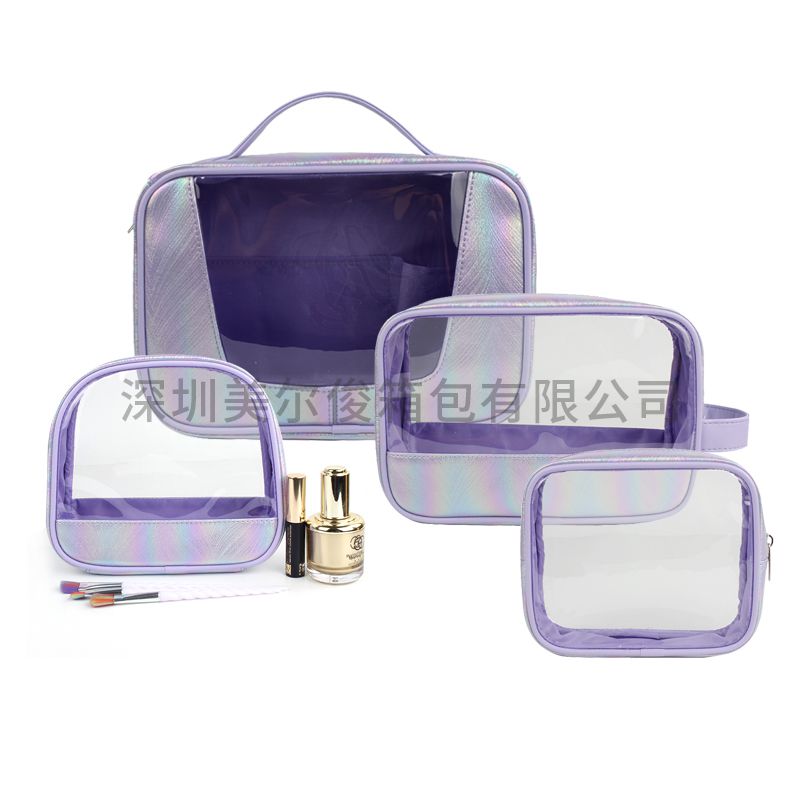 OEM New Design PU Leather Cosmetic Bag Cases Travel Hanging Toiletry Makeup Bag