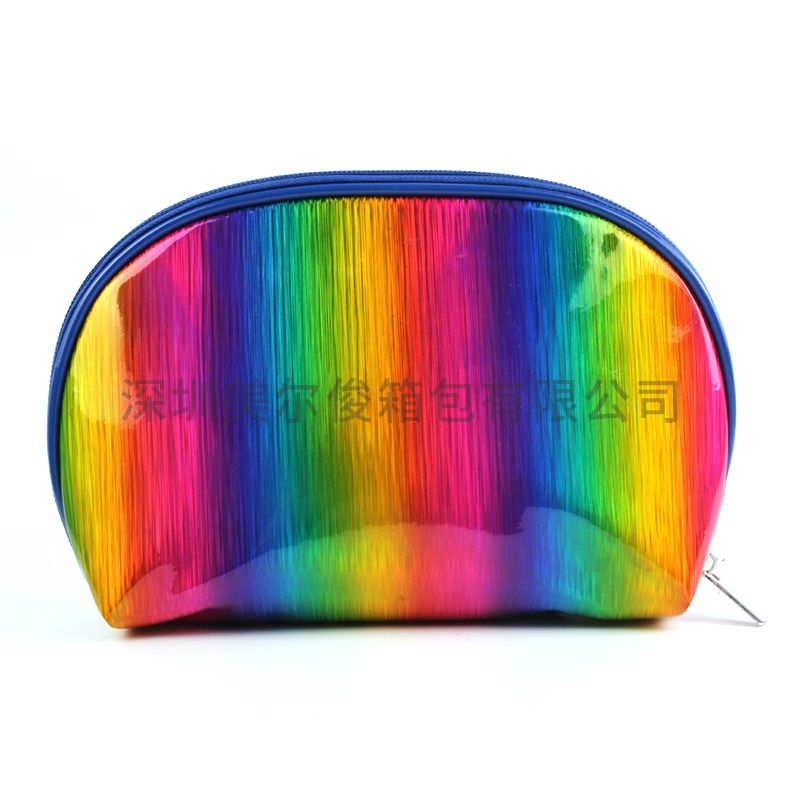 Fashion Candy Color Custom Metal Logo Makeup Bag With Waterproof PU