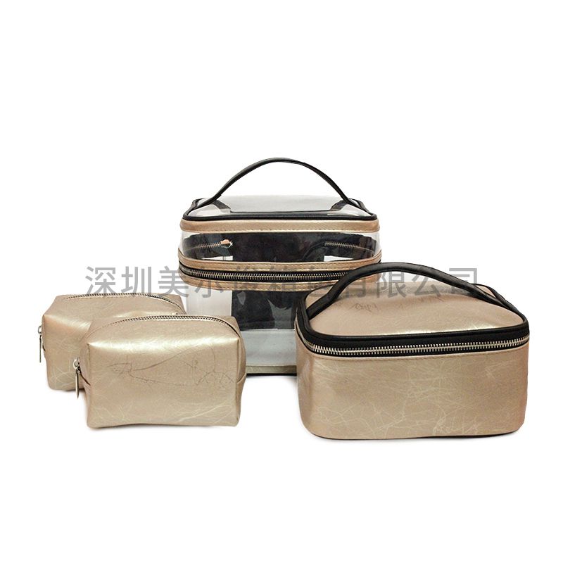 2020 Value - value cosmetic bag 4 - piece set Waterproof PVC Women Travel Makeup Cases Small Bag insert 