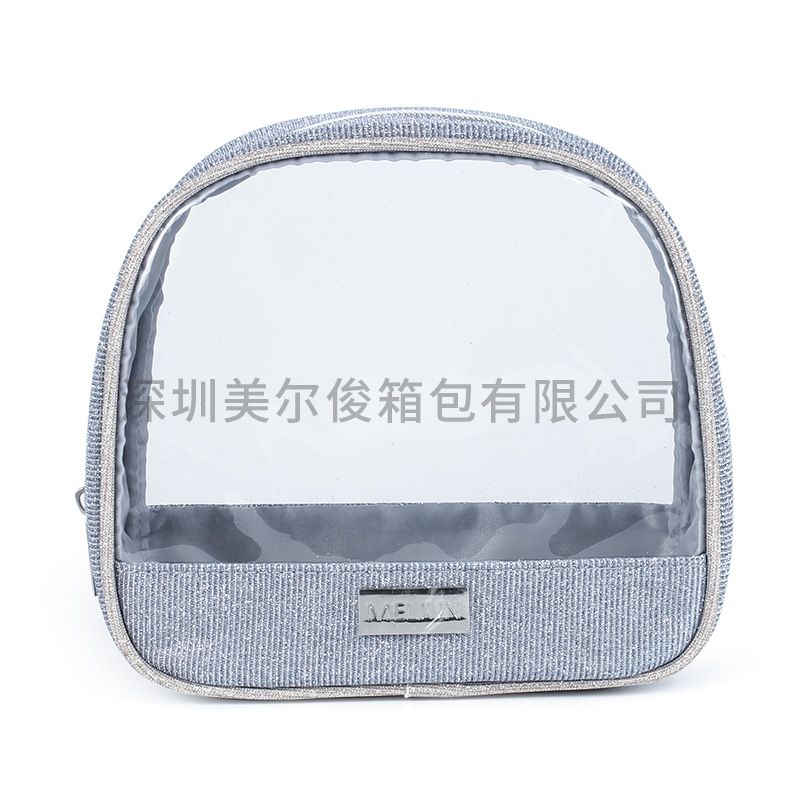 Fashion Girl Jelly PVC Cosmetic Bag Bling bling Glitter Canvas Fabric Makeup Bag Women Travel Toiletry Pouches