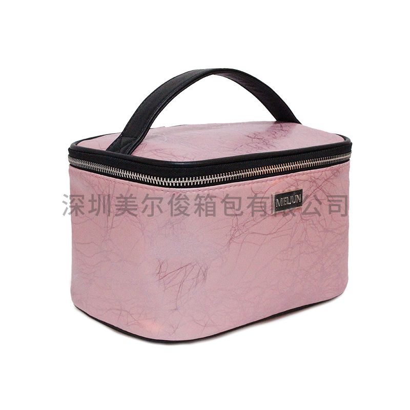 High Quanlity PU Vanity Case Nylon Zipper Custom Private Label Women Cosmetic Bag