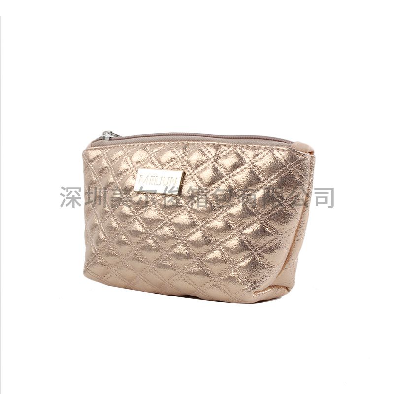 Luxury Pearly Lustre PU Leather Cosmetic Bag Mini Makeup Bag with Makeup Mirror For Travel Pouch 