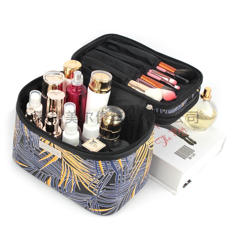 Professional cosmetic Brush and Cosmetics Makeup Bag 3 ply design Large Capacity For Travel 