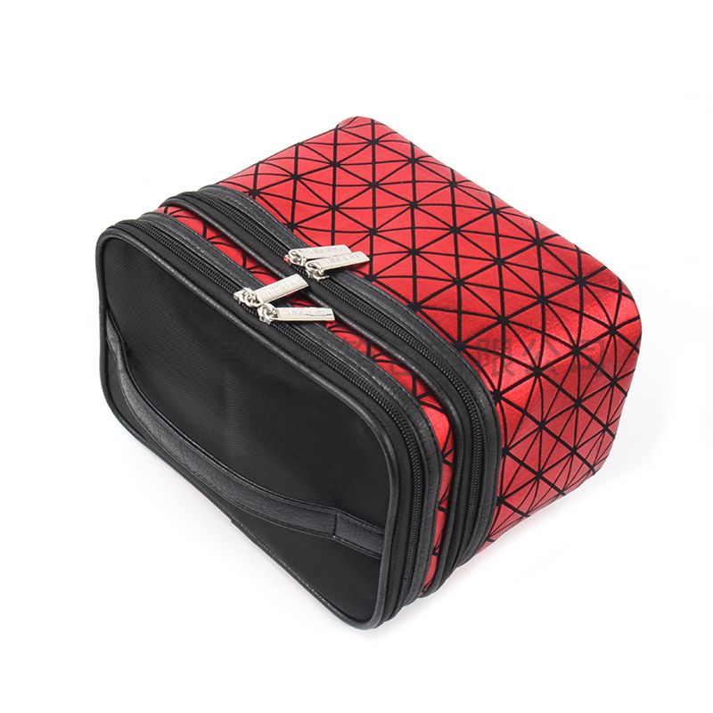Customized 3 ply Large Capacity Portable Travel Train Hotel Cosmetic Bag Makeup tools storage Case Makeup Bag