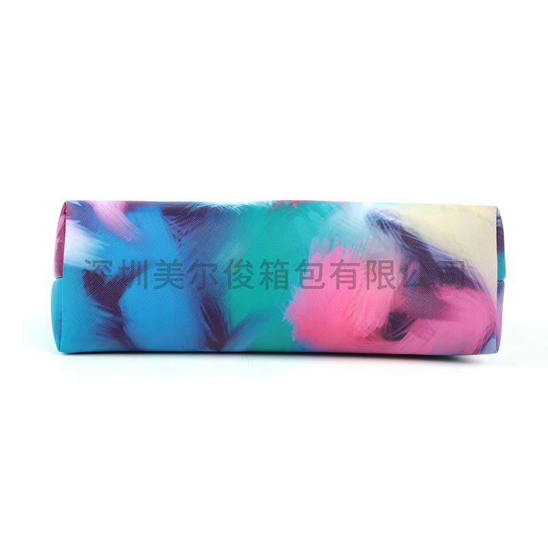 Fashion lady Color feather digital printing cosmetic makeup bag 