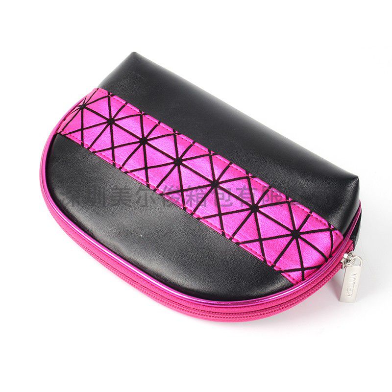 Factory Sale Black PU Shell Style Ladies Cosmeic Clutch Case For Daily Use