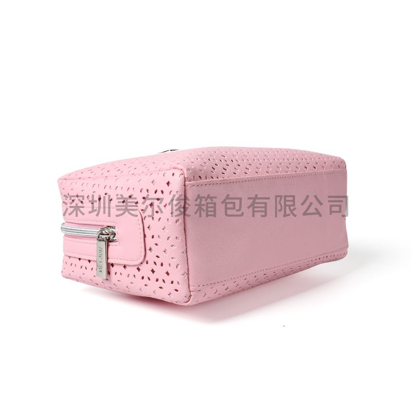 2020 New Zipper Closure Type Hollow Out PU Women Travel Toiletry Bag