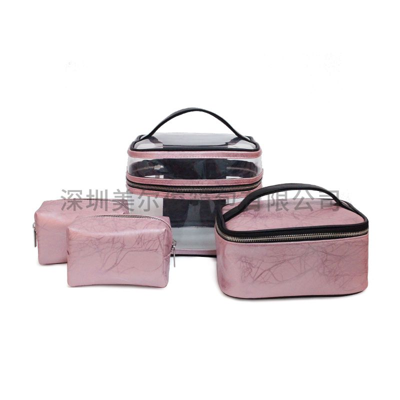 2020 Value - value cosmetic bag 4 - piece set Waterproof PVC Women Travel Makeup Cases Small Bag insert