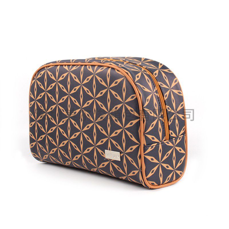 High Quality PU Printed Diamond Pattern Cosmetic Bag Case Custom Zipper Travel Carry Makeup Pouches