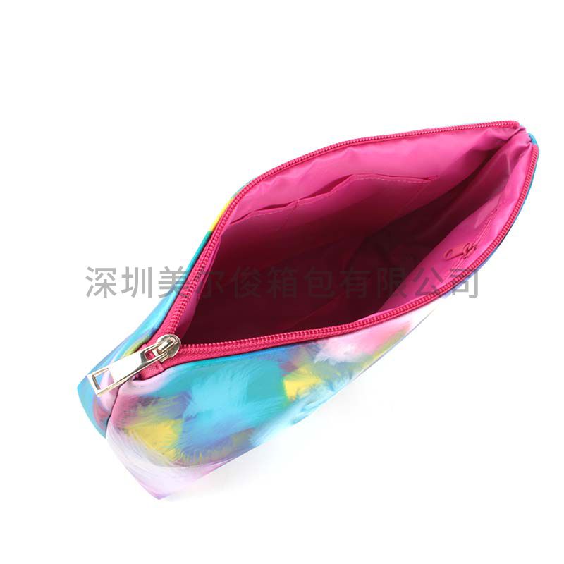 Fashion lady Color feather digital printing cosmetic makeup bag