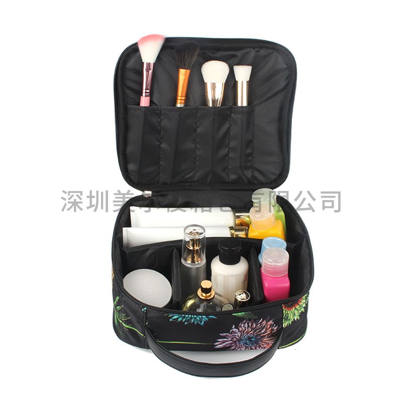 Customized LOGO Whosale Portable Cosmetic Bag Professional Velvet Cosmetic Case Large Capacity Travel Make up Bag
