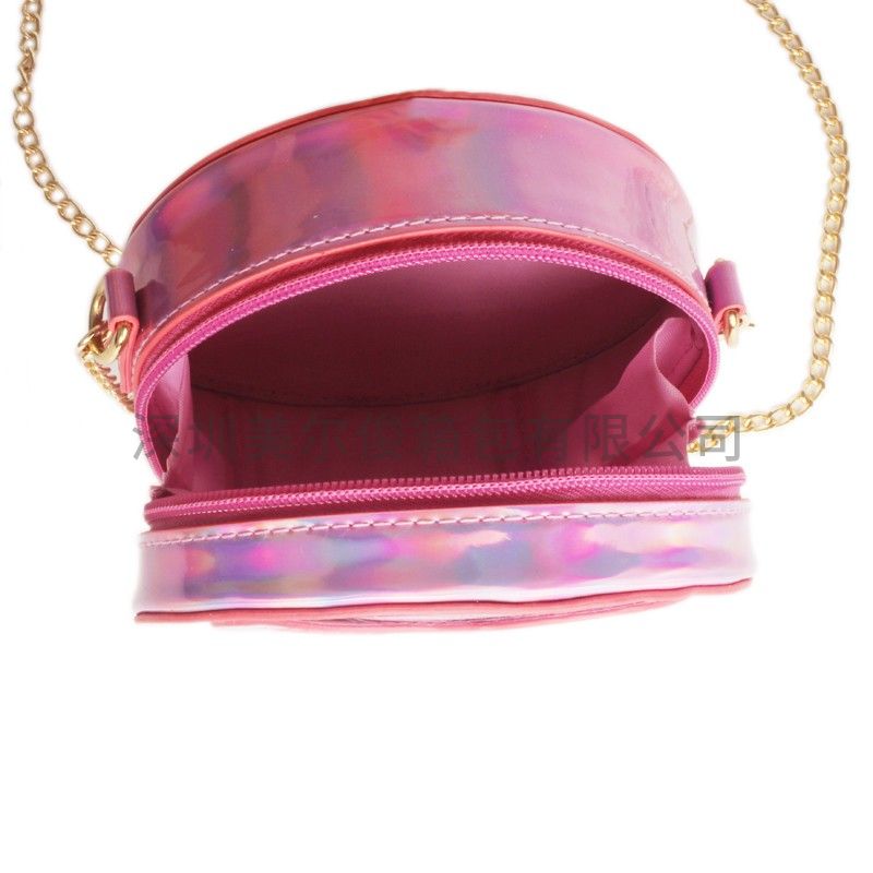 Modern fashion light luxury convenient children waterproof love PU magic powder one-shoulder oblique span girl bag